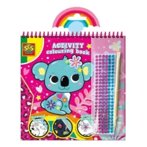 Image of SES CREATIVE Childrens Activity Colouring Book Diamonds 3-in-1 Set, 3 Years and Above (00113)