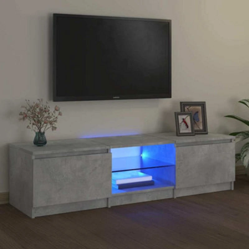 Image of VIDAXL Vidaxl - tv Cabinet with LED Lights Concrete Grey 140x40x35.5cm 8720286217061