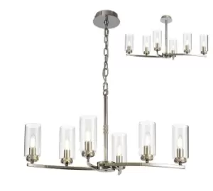 Image of Ceiling Pendant, Semi Ceiling, 6 x E14, Polished Nickel
