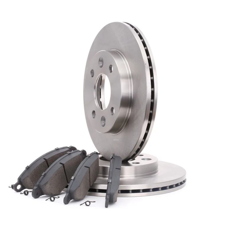 Image of RIDEX 3405B0251 Brake disc and pads set Front Axle, Brake Disc Type: Vented, incl. wear warning contact Brake Set,disc brakes (3405)