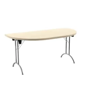 Image of Tc One Union Folding Table 1600 x 800 Silver Frame Maple D-End Top