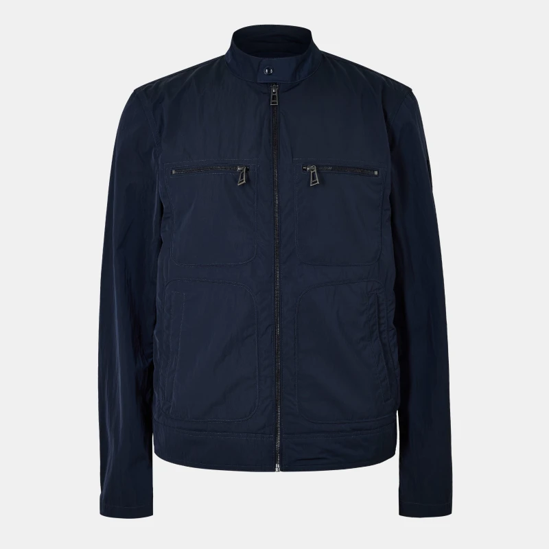 Image of Belstaff Mens Weather Resistant Bomber Jacket Dark Ink male 2XL