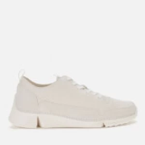 Image of Clarks Womens Tri Spark Trainers - White Snake - UK 3