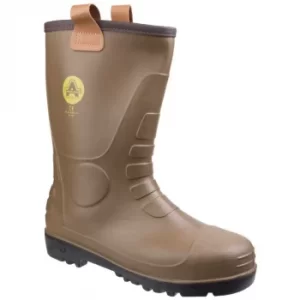 Image of FS95 Waterproof PVC Pull On Safety Rigger Boots Tan Size 6