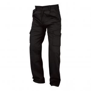 Combat Trousers 32" Polycotton with Pockets Tall Black PCTHWBL32T