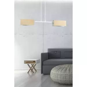 image of Emibig Zaper White Bar Pendant Ceiling Light 2x E27