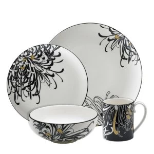 image of Denby Monsoon Chrysanthemum 4 Piece Tableware Set