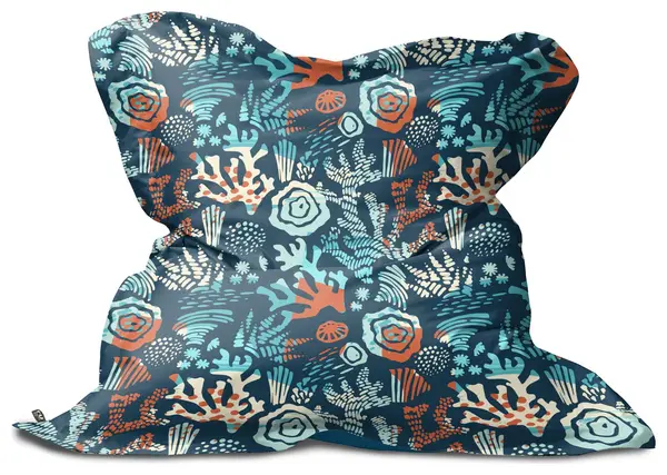 Image of rucomfy Indoor Outdoor Squarbie Bean Bag - Blue