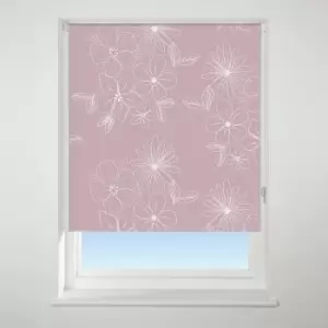 Image of Universal Patterned Floral Cluster Pink Blackout Roller Blind Pink