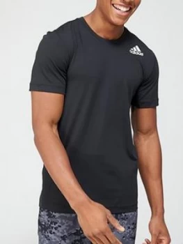 image of adidas Short Sleeve Techfit T-Shirt - Black/White, Size 2XL, Men