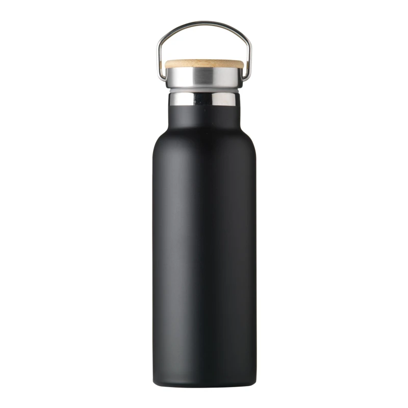 Image of Treat Republic Insulated Water Bottle with Bamboo Lid - Blue Waterbottles Standard Black 38415403000