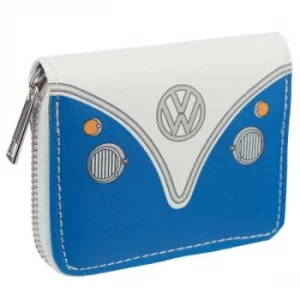 image of Volkswagen VW T1 Camper Bus Blue Zip Around Small Wallet Purse