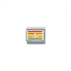 image of Classic Gold Enamel Rainbow Star Flag Link Charm 030263/23