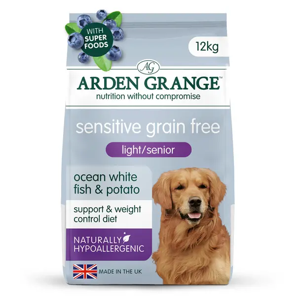 image of Arden Grange Sensitive Light and Senior Dog Food 12kg