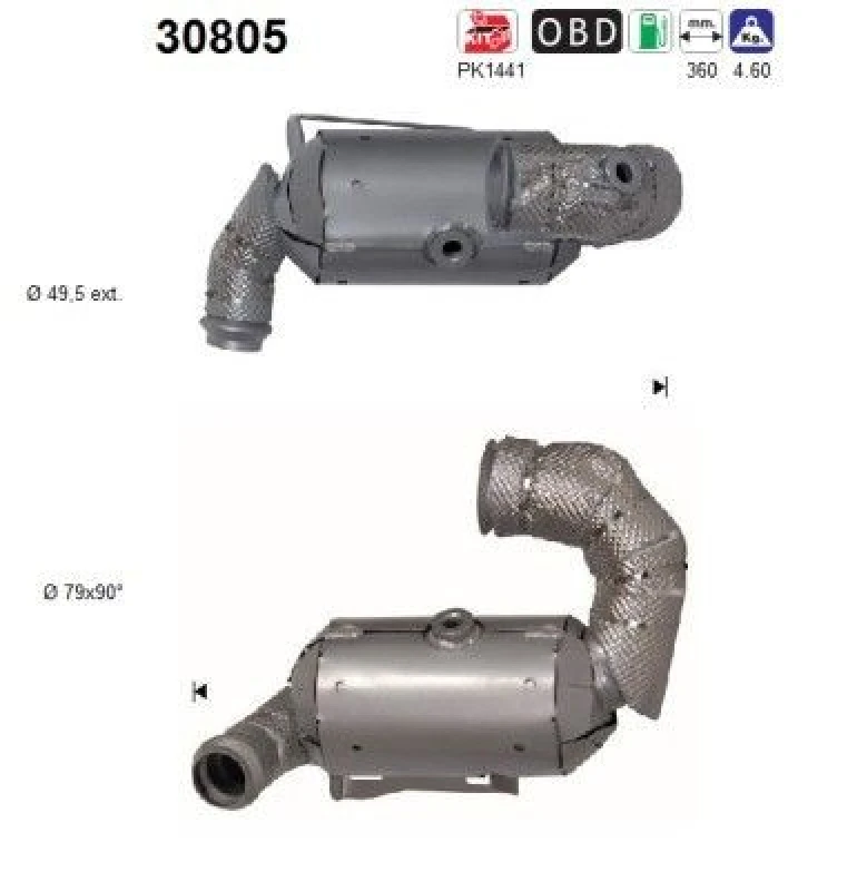 Image of AS Catalytic converter AS 30805
