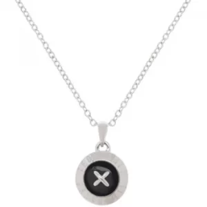 image of Ted Baker Ladies Silver Plated Emmalyn Enamel Big Button Pendant Necklace