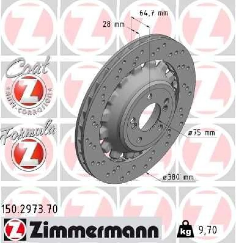 Image of ZIMMERMANN Brake disc ZIMMERMANN 150.2973.70