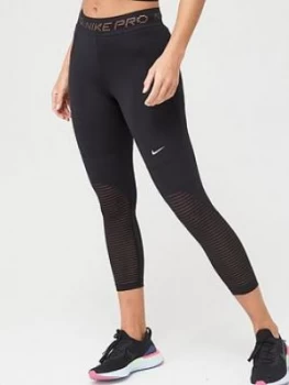 image of Nike Training Pro Crop Leggings - Black Size M Women