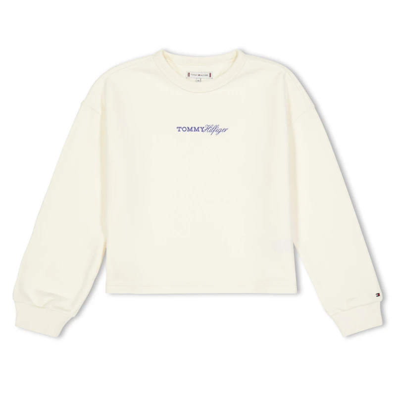 Image of Tommy Hilfiger Kids Crew Sweatshirt Ancnt White YBH female 10Y