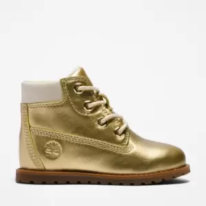 image of Timberland Pokey Pine 6" Side-zip Boot For Toddler In Gold Gold Kids, Size 9.5