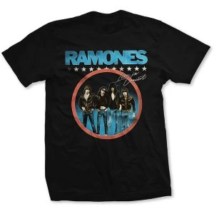 Image of Ramones - Circle Photo Unisex Large T-Shirt - Black