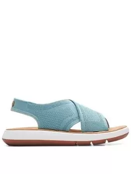 Image of Clarks Jemsa Dash Sandals - Turquoise Knit, Turquoise, Size 5, Women