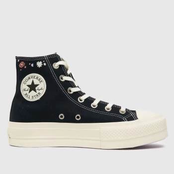 image of Converse Black & White Things To Grow Lift Hi Trainers