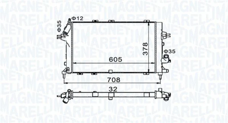 Image of MAGNETI MARELLI Engine radiator MAGNETI MARELLI 350213153400