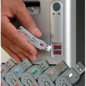 Image of Lindy USB Port Blocker - Pack 4 Colour Code: White security access control system