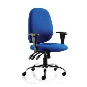 Image of Sonix Lisbon Task Operator Chair With Arms Fabric Blue Ref OP000074