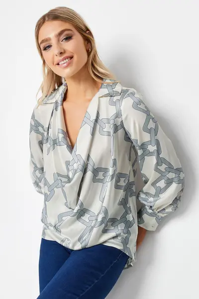 image of M&Co Satin Blouse White