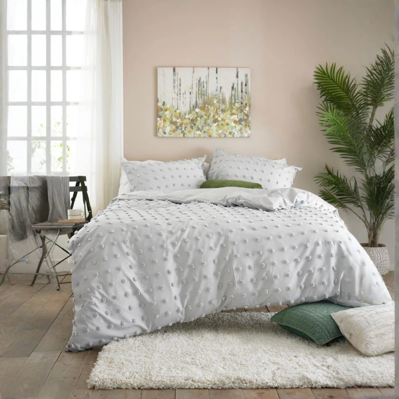 Image of Deyongs Fluffy Dots Duvet Cover Grey unisex King