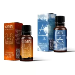 image of Air Element & Gemini Zodiac Sign Astrology Essential Oil Blend Twin Pack (2x10ml)