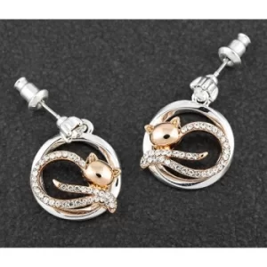 Image of Lazy Cat Two Tone Earrings