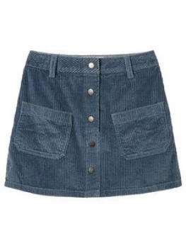 Image of FatFace Girls Cord Skirt - Cornflower Size Age: 9-10 Years, Women