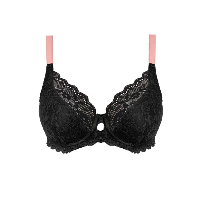 Image of Freya Womens underwired plunge bra Freya Offbeat Noir Female 80G