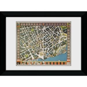 image of Transport For London Stylised Map 50 x 70 Framed Collector Print