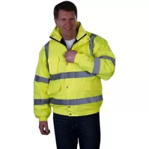 Image of Grafters Unisex Hi-Visibility Waterproof Bomber Jacket (5XL) (Yellow) - Yellow