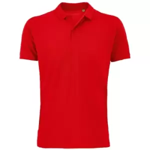 Image of SOLS Mens Planet Pique Organic Polo Shirt (L) (Red)