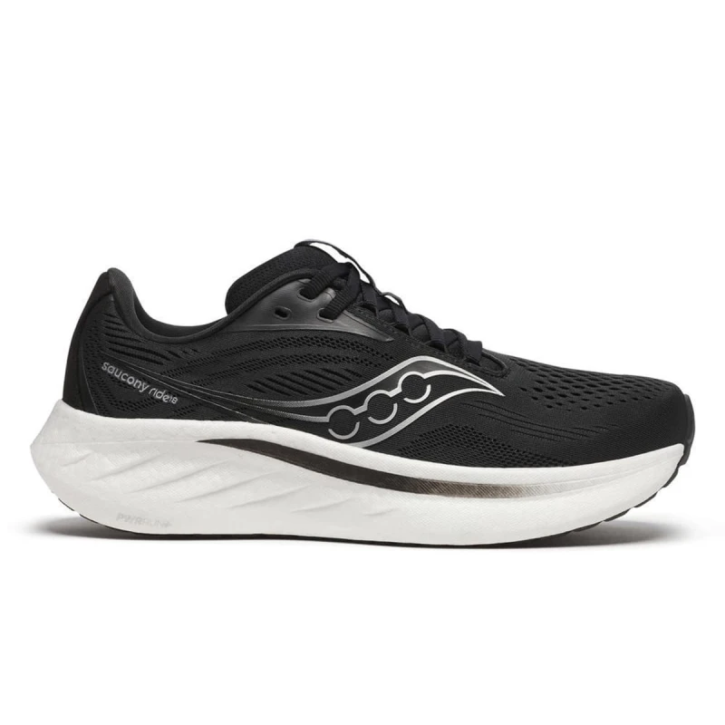 Image of Saucony Saucony Ride 18 Womens Black/white - Black / Standard / 4