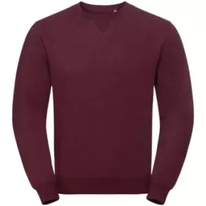 image of Russell Mens Authentic Melange Sweatshirt (S) (Burgundy Melange)