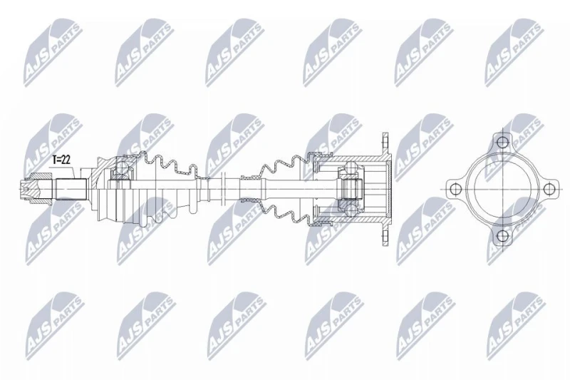 Image of NTY NPW-FT-093 Drive shaft Manual Transmission, Rear Axle Right Drive Shaft (13)
