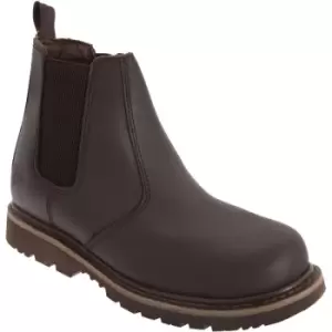 Image of Grafters Mens Safety Chelsea Boots (10 UK) (Brown) - Brown