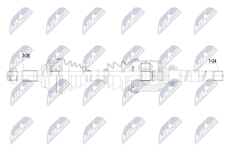 Image of NTY NPW-CT-172 Drive shaft Manual Transmission, Front Axle Right Drive Shaft (13)