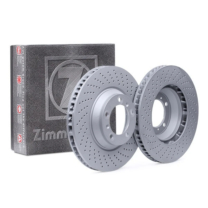 Image of ZIMMERMANN 460.1577.20 Brake disc Front Axle Right, Perforated, Coated, High-carbon Brake Disc (82)