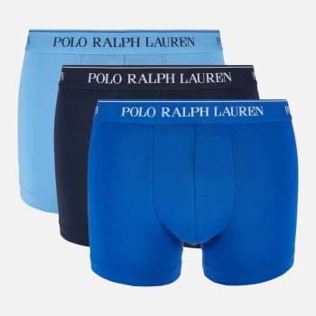 Image of Polo Ralph Lauren Mens 3 Pack Trunk Boxers - Cruise Navy/Sapphire Star/Bermuda Blue - XL