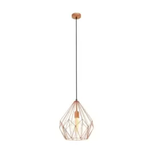 image of Hanging Ceiling Pendant Light Copper Wire Cage 1x 60W E27 Hallway Feature Lamp