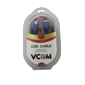 Image of VCOM USB 3.0 A (M) to USB 3.0 Micro B (M) 1.8m Blue Retail Packaged Data Cable