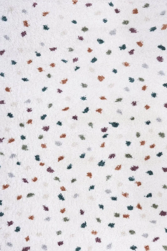 Image of THE RUGS Moodi Spot Design Shaggy Soft High Pile Living Room Rug & Runner Size: 120cm x 170cm Multicolor Unisex 120cm x 170 cm