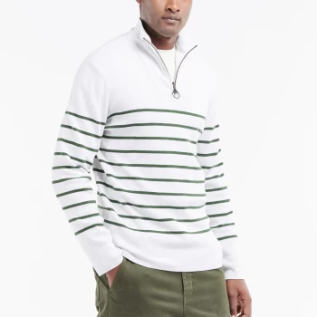 image of Barbour 55 Degrees North Mens Harbour Half Zip Jumper - Off White - XL